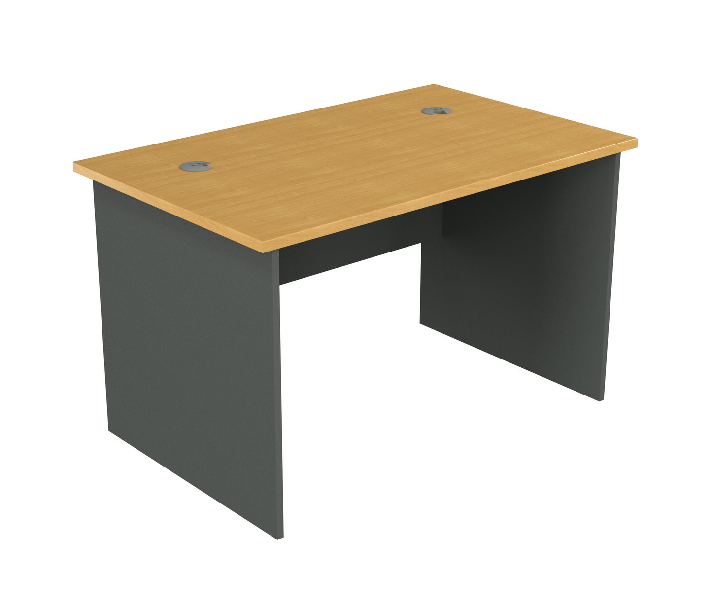 Straight Desk with 2 Cable Holes