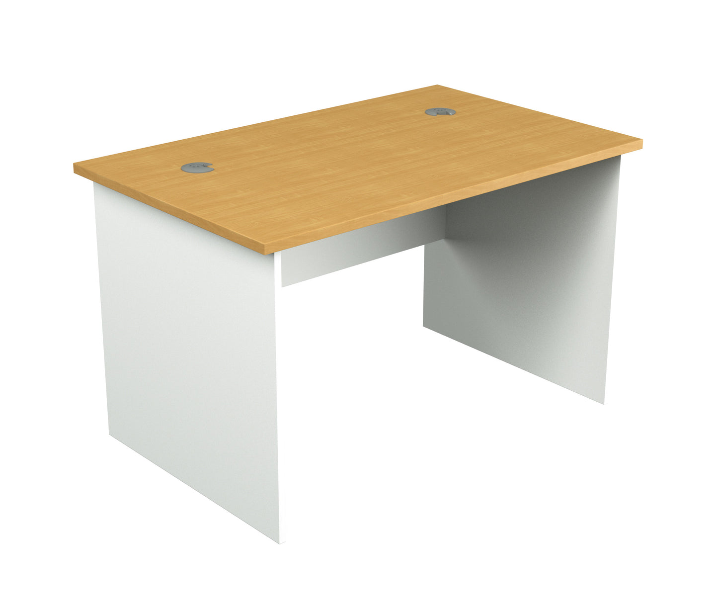 Straight Desk with 2 Cable Holes