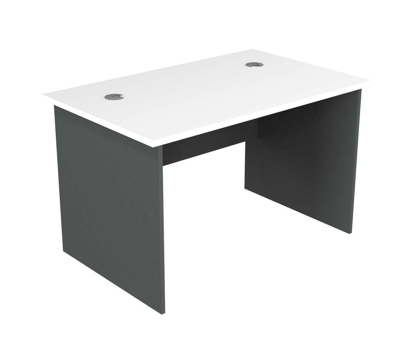 Straight Desk with 2 Cable Holes