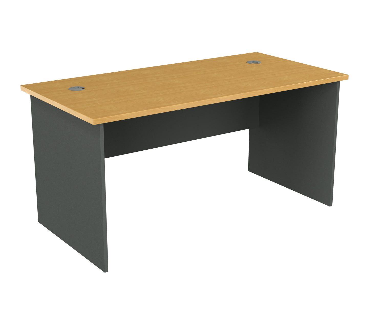 Straight Desk with 2 Cable Holes