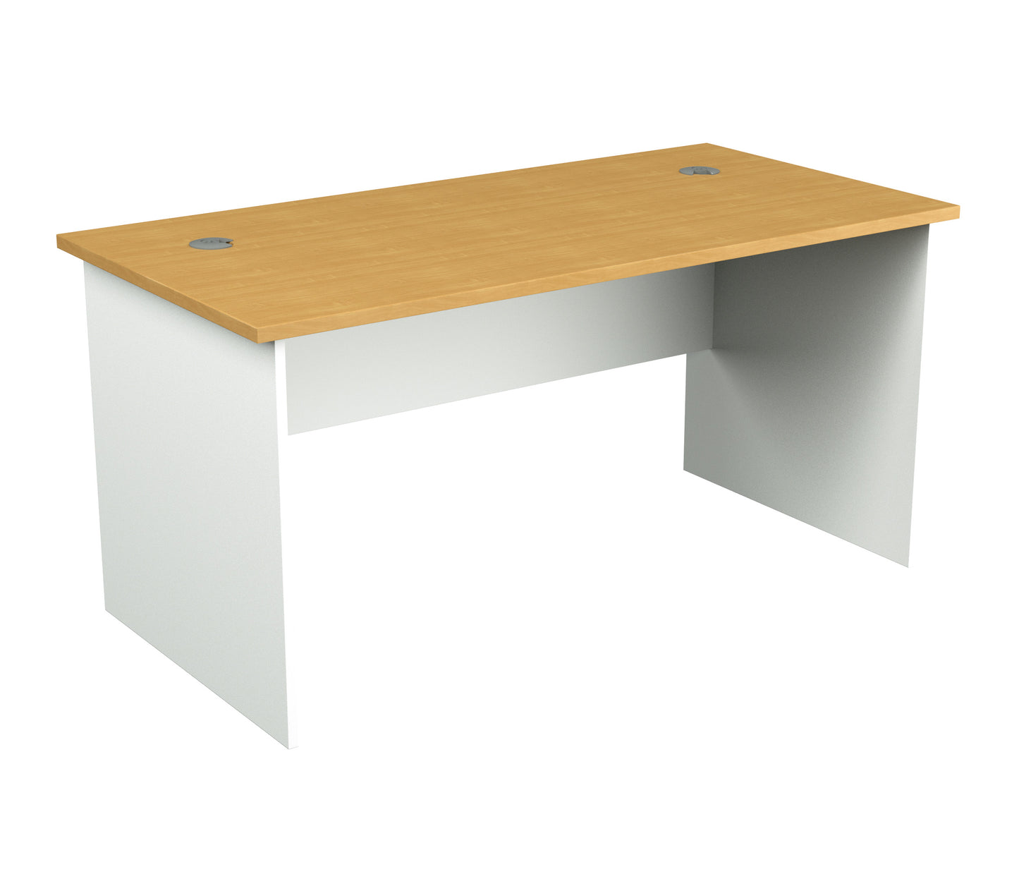 Straight Desk with 2 Cable Holes