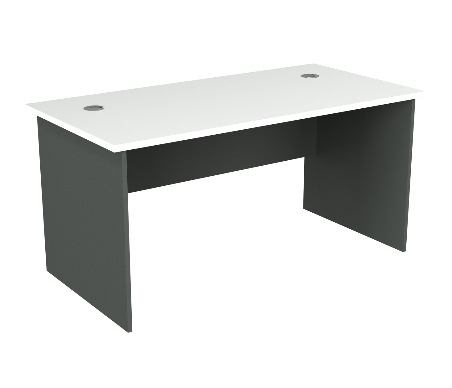 Straight Desk with 2 Cable Holes