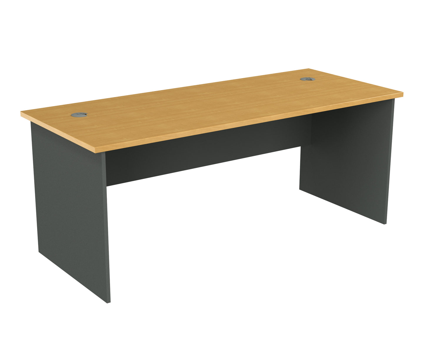 Straight Desk with 2 Cable Holes