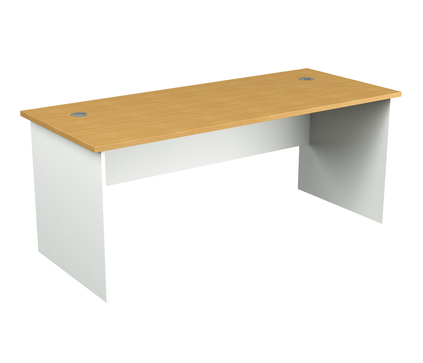 Straight Desk with 2 Cable Holes