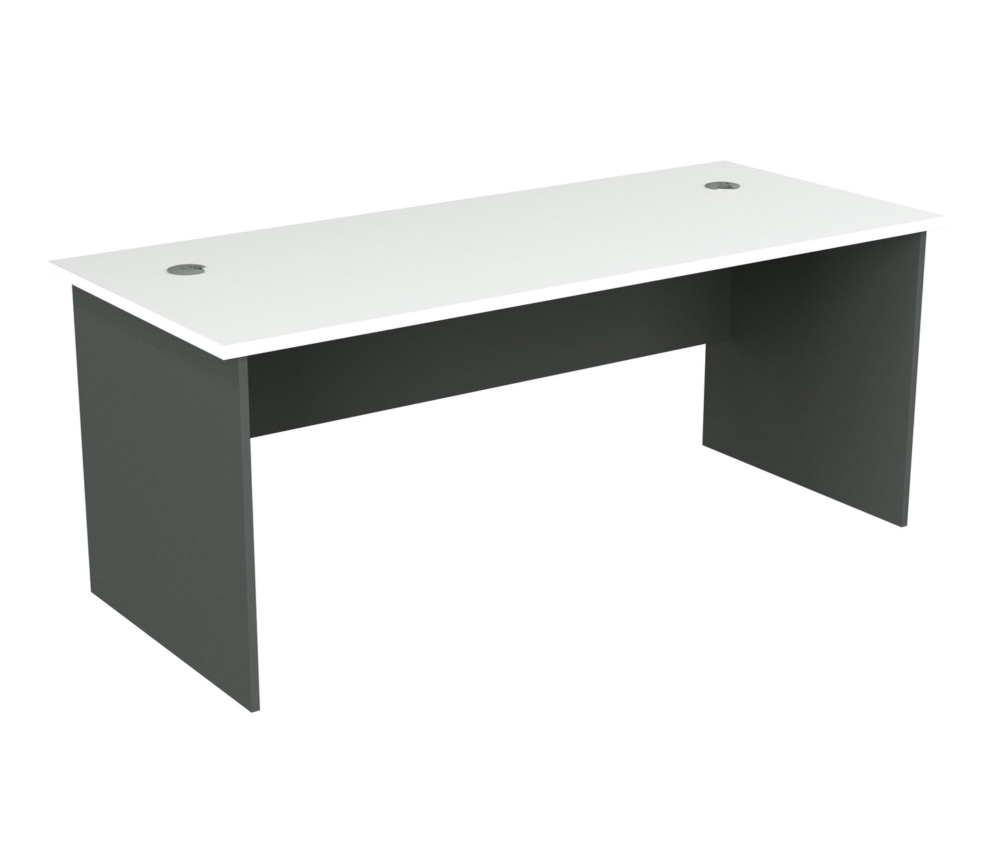 Straight Desk with 2 Cable Holes