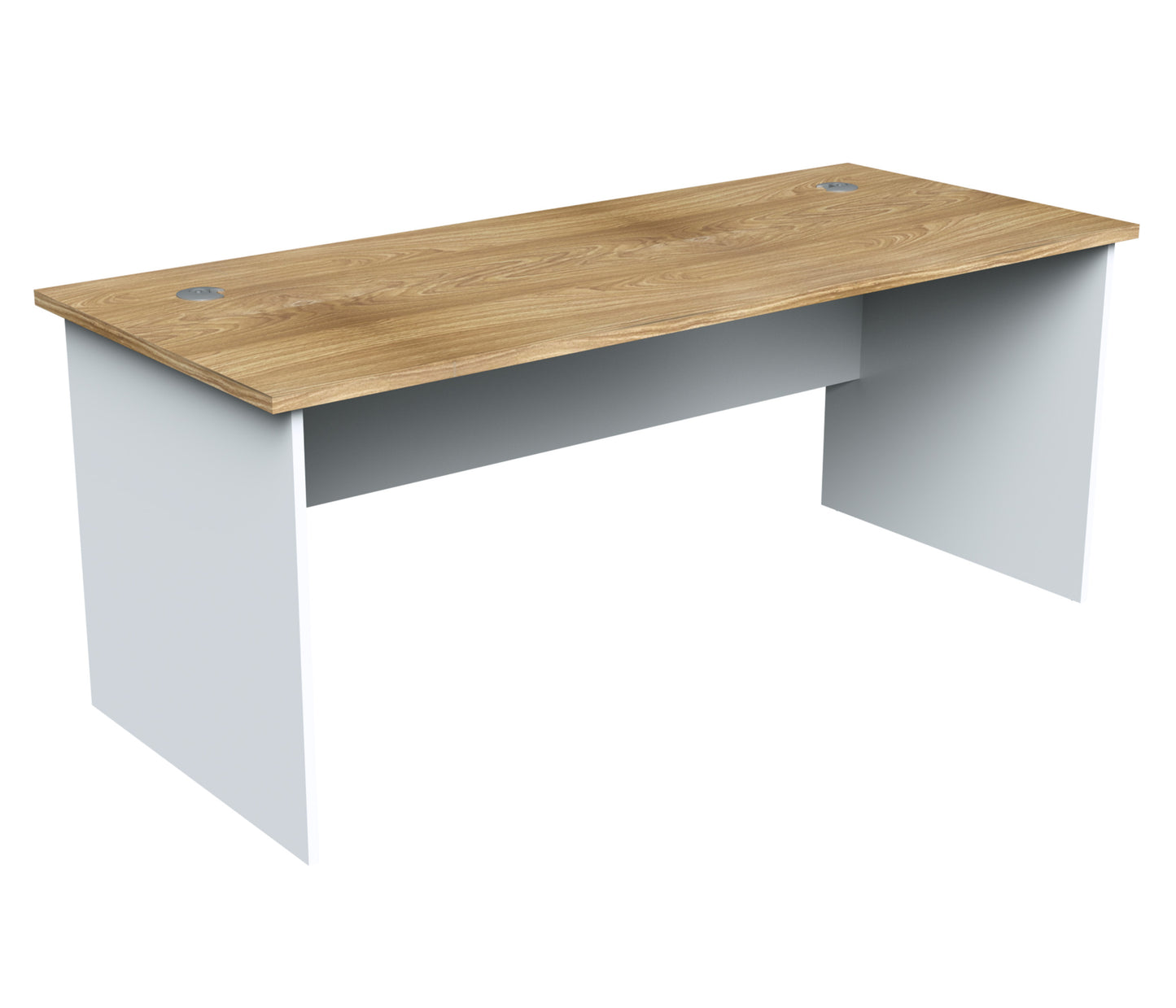 Straight Desk with 2 Cable Holes