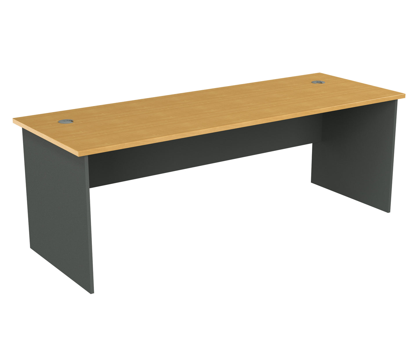 Straight Desk with 2 Cable Holes