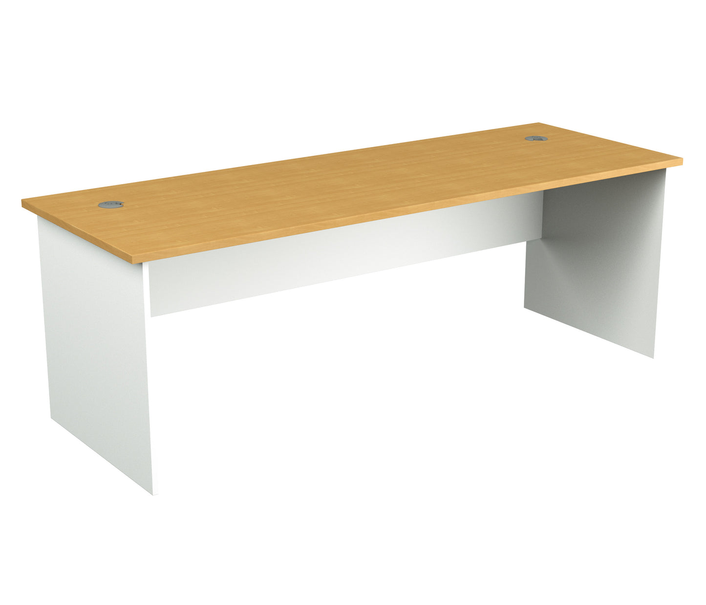 Straight Desk with 2 Cable Holes