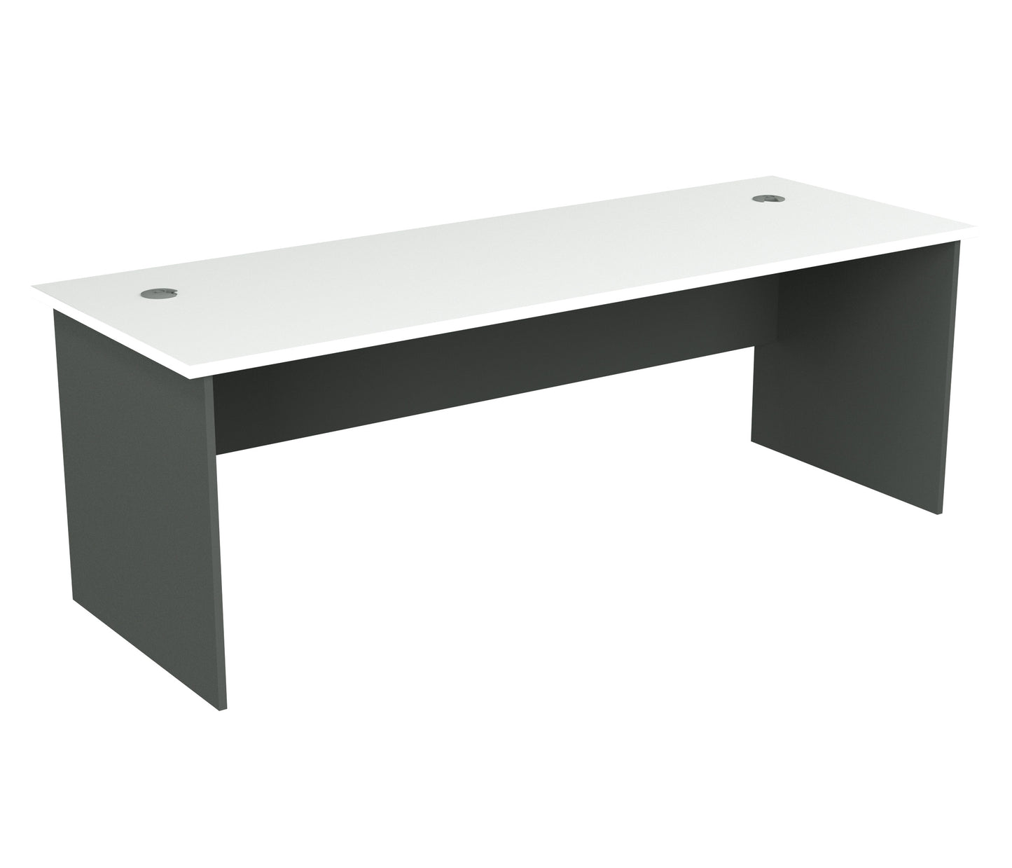 Straight Desk with 2 Cable Holes